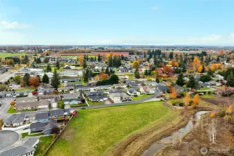 Here you can see the pasture and Sumas River along with the park areas and the city in the distance.