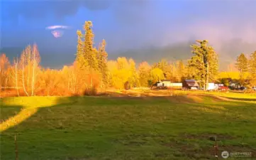 Of course, since the home faces the east and the foothills, the sunset is shown in the bright colors of the fading sun on the landscape...hope to see you here soon.