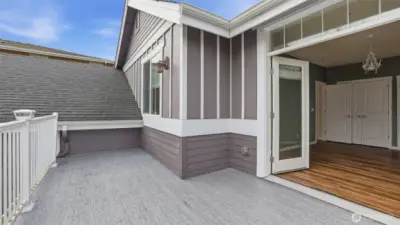 2nd bedroom showcases double doors leading to private deck.