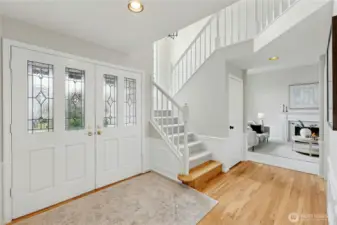 This house feels light and bright due to tall ceilings, huge windows and fresh paint.