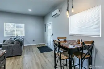 Unit B Entry to living area and dining space