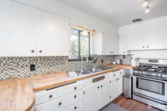 Lots of counter space for all the chopping and other food prep.