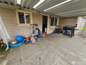 Backyard Covered Patio with Sky Lights