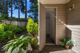 You have a good size convenient storage closet right off the patio.