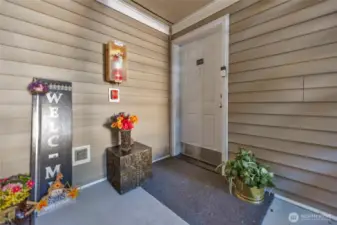 A nice covered entry area.