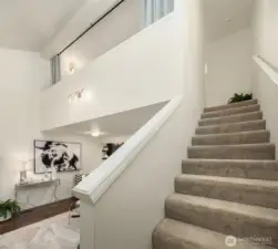 Staircase to second floor loft.