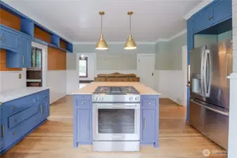 Kitchen with gas stove