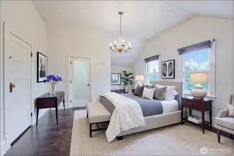 Virtual staged upper bedroom #3