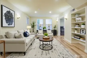 Virtual staged Lower level living area