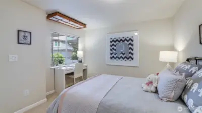 A second view with the window that allows streams of light.