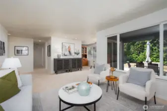 Open living and dining area