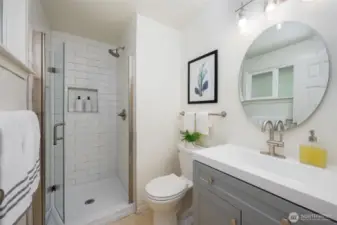 Upgraded en suite bath off of primary bedroom