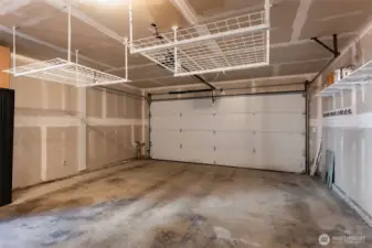 2 car garage with overhead storage
