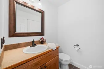 Powder bathroom on the main level.