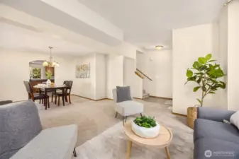 Dining room is visable from the living room.