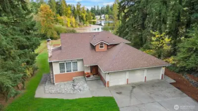 Front of House with Lake