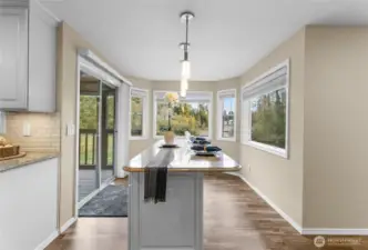 Kitchen Island with Lake View