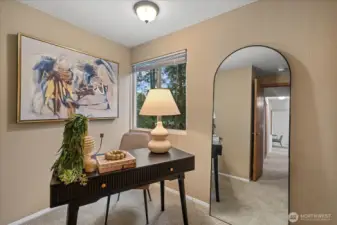 The upstairs den is perfect for work from home situations.