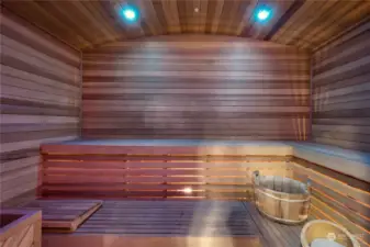 Inside the Cedar Sauna
