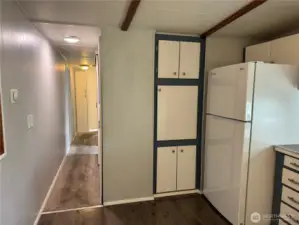 From the kitchen looking down the hallway