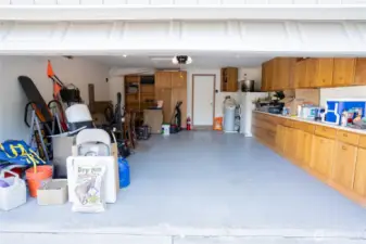 2 car attached garage with tons of storage