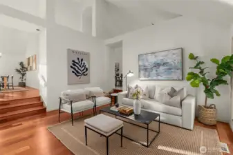 Secondary spacious living room features skylights that were replaced in 2014.