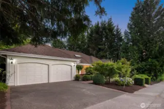Two car attached garage.