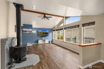 Beautiful flooring, open great room.