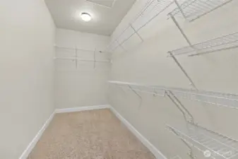 Primary bedroom walk in closet
