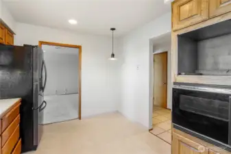Easy flow between living, dining, and kitchen areas