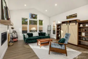 Gas fireplace to warm cool nights