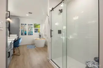 Tile shower enclosure