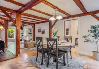 Dining room with natural lighting.