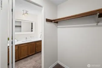 Large walk in closet in the primary bedroom