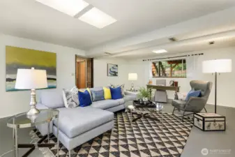 Lower daylight basement room is spacious