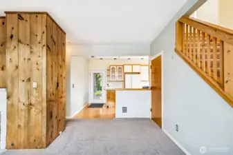 Hardwood floors under carpet.