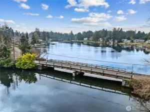 The picturesque bridge leading to Enchanted Island.