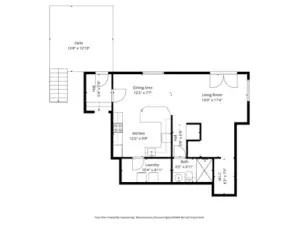 Daylight basement studio apartment floorpan.
