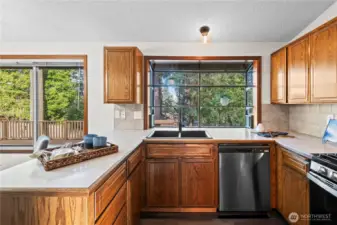 New stainless steel appliances with gas stove