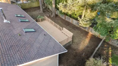 Private backyard and deck