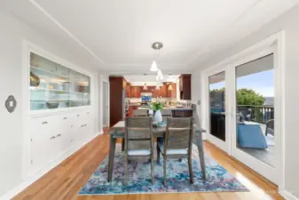 Great built-ins in the dining space.