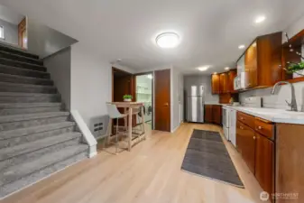 Heading downstairs to the home's 2nd kitchen