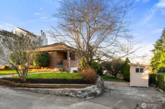 Storage shed for all the outdoor tools.