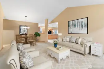 Great room virtually staged