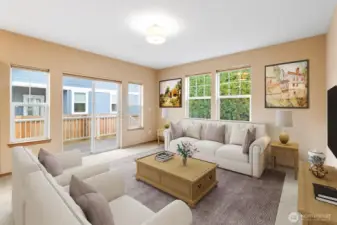 Family Room virtually staged