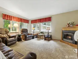 The family room is perfectly positioned to bring in natural light and offering a peaceful, ever-changing view of the landscape.