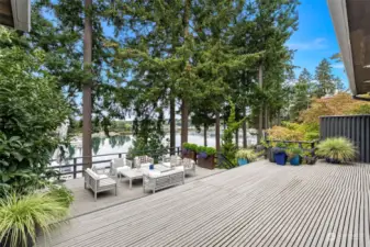 Relax or entertain waterside on the oversized deck.