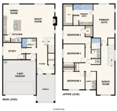 Main and Second floor rendering