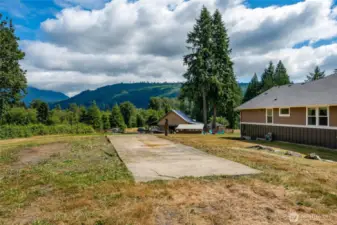 RV pad with water and septic clean out