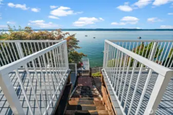 Walk to the water’s edge, stopping to relax on any of the home’s inviting outdoor decks.